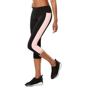 Ideology Gym Workout Yoga Cropped Leggings Black Pink Small